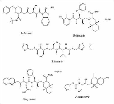 ima struktur inhibitor protease HIV dengan aktivitas antiretroviral pada uji klinis